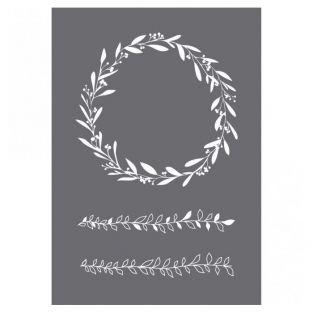 Pochoir couronne de fleurs A5 + spatule