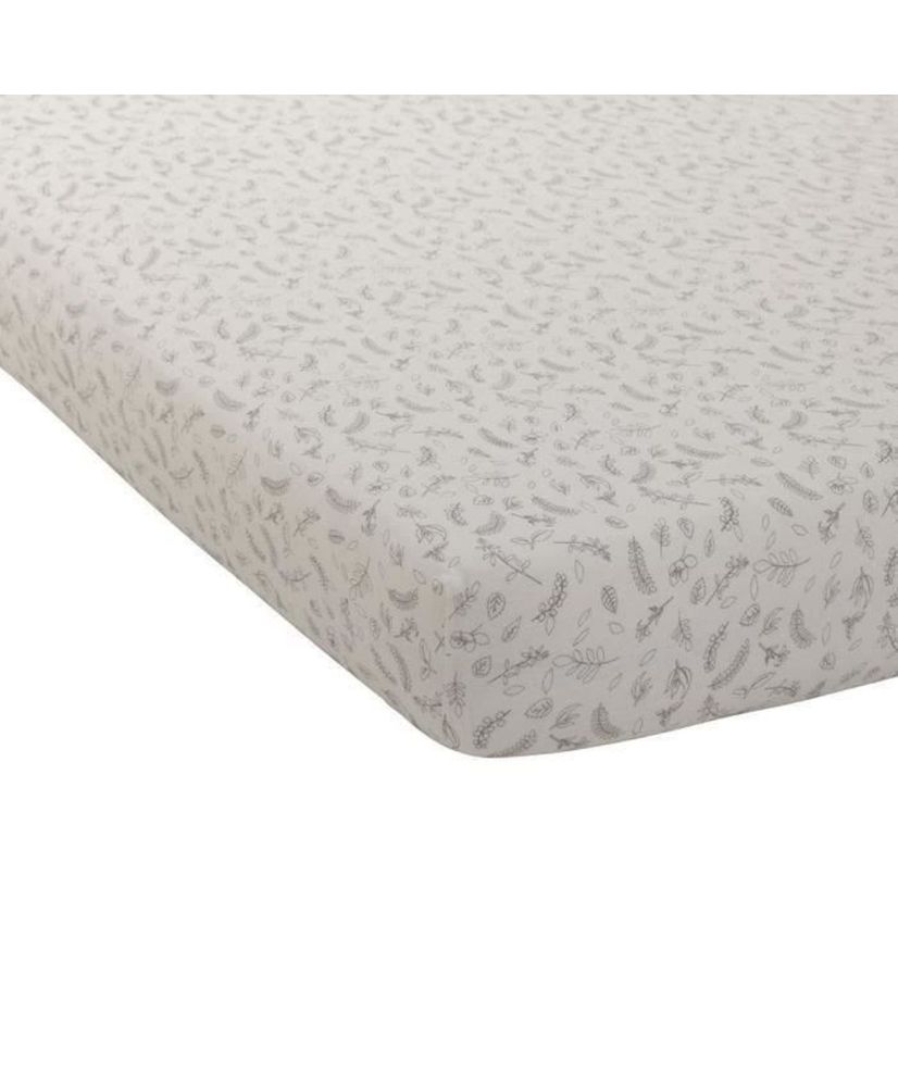 Drap housse jersey imprime 70 x 140 cm leafy bunny gris Drap housse jersey imprime 70 x 140 cm leafy bunny gris