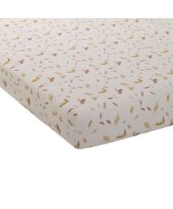BEDRUCKTES JERSEY-SPANNBLATT 70 x 140 cm HAPPY