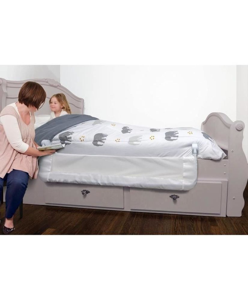 Barandilla de cama extragrande, plegable y portátil - 150 x 50 cm - Blanco Barandilla de cama extragrande, plegable y portátil - 150 x 50 cm - Blanco