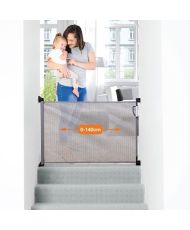 Barriera di sicurezza retrattile - Avvitabile - Apertura bidirezionale - Cornice fino a 140 cm - 2 kit di montaggio inclusi - Gr