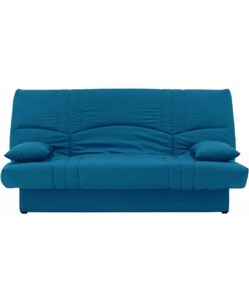 Banquette clic clac 3 places - Tissu bleu canard - 190 x 92 cm