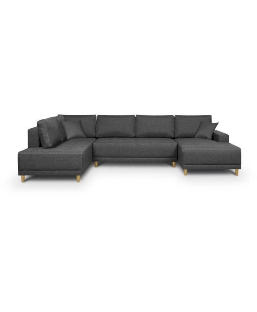 JAKOB convertible panoramic corner sofa - 7 seats - Gray - Scandinavian - 318 x 78 x 194 cm JAKOB convertible panoramic corner sofa - 7 seats - Gray - Scandinavian - 318 x 78 x 194 cm