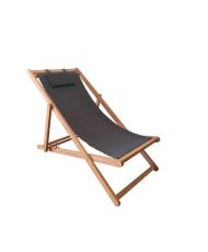 Chilienne de jardin en bois avec assise en polyester - MERI - Gris