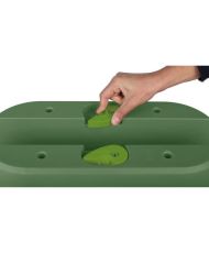 Jardiniere Cavaliere 19,5 L - Systeme de Fixation - pour Balcons et Rambardes - Vert laurier