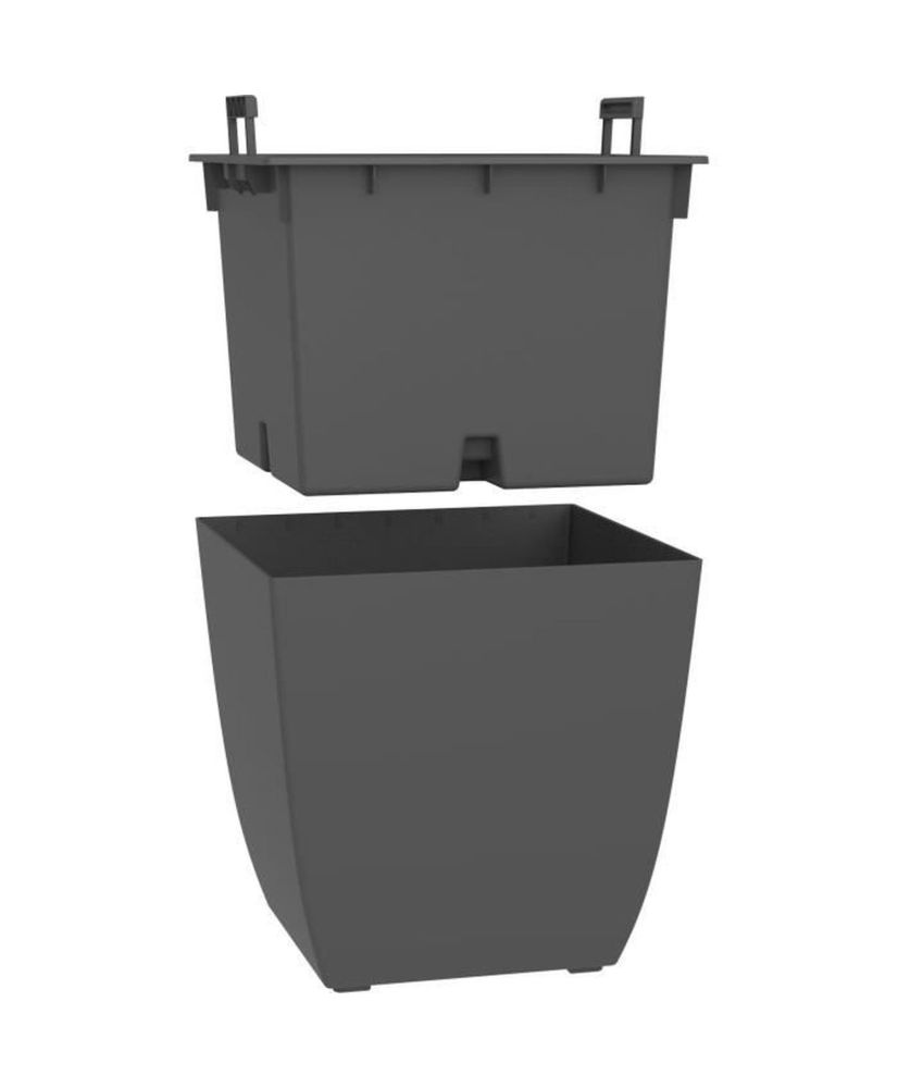 Bac à Fleurs Carré Diva Stone 42 L - avec Bac Amovible - Extérieur ou Intérieur - Vagues - 43,5 x 43,5 x 44,2 cm Bac à Fleurs Carré Diva Stone 42 L - avec Bac Amovible - Extérieur ou Intérieur - Vagues - 43,5 x 43,5 x 44,2 cm