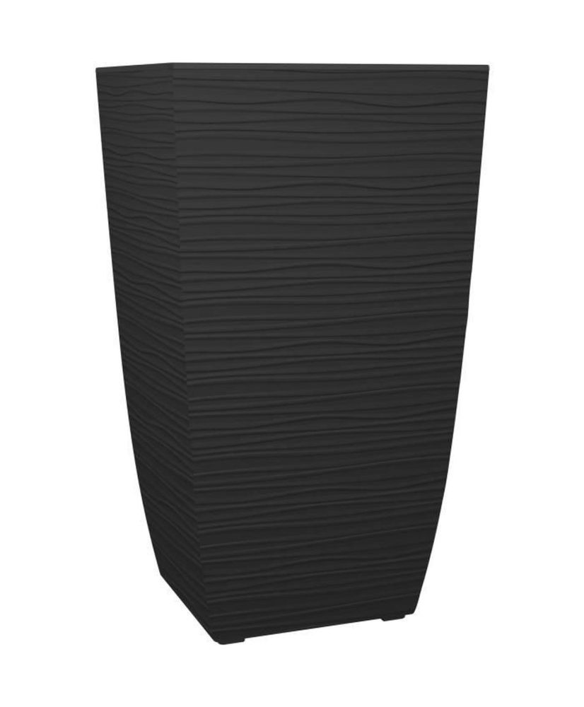 Diva Stone 42 L quadratischer hoher Blumenkasten – mit herausnehmbarem Tablett – draußen oder drinnen – Wellen – 43,5 x 43,5 x 7 Diva Stone 42 L quadratischer hoher Blumenkasten – mit herausnehmbarem Tablett – draußen oder drinnen – Wellen – 43,5 x 43,5 x 7