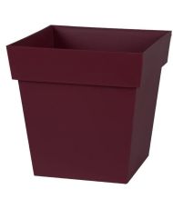 Pot de Fleur Carré 32 cm - Volume 22 L - 32 x 32 x 32 cm - Rouge bourgogne