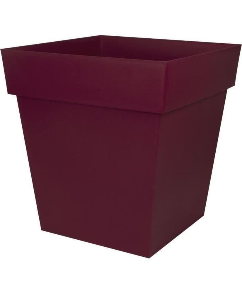 Pot de Fleur Carré 50 cm - Volume 87 L - 49,5 x 49,5 x 52,5 cm - Rouge bourgogne Pot de Fleur Carré 50 cm - Volume 87 L - 49,5 x 49,5 x 52,5 cm - Rouge bourgogne