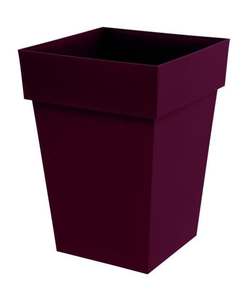 Pot de Fleur Carré Mi-Haut - Volume 51 L - 39 x 39 x 53 cm - Rouge bourgogne Pot de Fleur Carré Mi-Haut - Volume 51 L - 39 x 39 x 53 cm - Rouge bourgogne