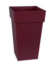 Pot de Fleur Carré Haut - Volume 62 L - 39 x 39 x 65 cm - Rouge bourgogne