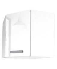 Hoher Eckküchenschrank 58 cm – Glänzendes Weiß
