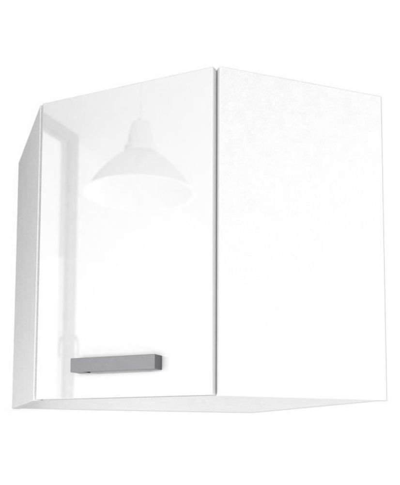 Meuble de cuisine haut d'angle 58 cm - Blanc brillant Meuble de cuisine haut d'angle 58 cm - Blanc brillant