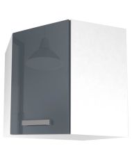 Hoher Eckküchenschrank 58 cm – Glänzendes Grau