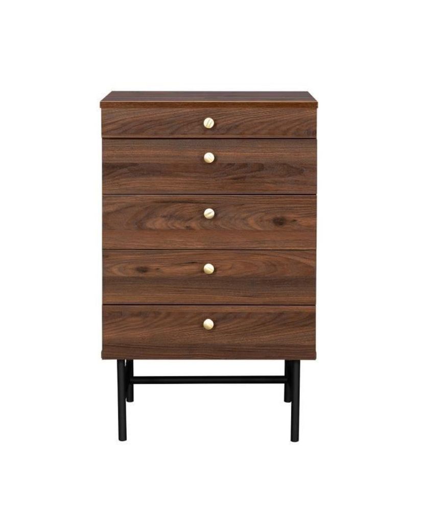 Kommode mit 4 Schubladen und Spiegel – Walnuss – Metallbeine – 50 x 39,5 x 80 – LODGE Kommode mit 4 Schubladen und Spiegel – Walnuss – Metallbeine – 50 x 39,5 x 80 – LODGE