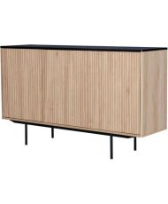 3-türiges Sideboard – Holz und Schwarz – Metallbeine – MEMPHIS – 140 x 39 x 82,80 cm
