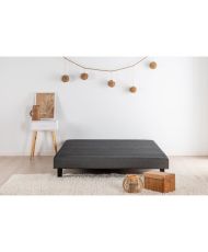  Gepolsterter Lattenrost 160 x 200 – Anthrazitgraues Massivholz + Füße