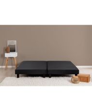 Gepolsterte Lattenroste x 2 160 x 200 cm – Massivholz Schwarz + Füße
