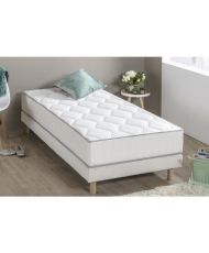 Federkernmatratze + Boxspring-Set 90 x 190 – Dicke 23 cm – ausgewogener Komfort – graues Geflecht