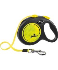 Laisse sangle - Taille L - 5m - Jaune fluo