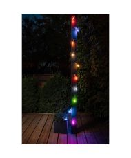 Guirlande solaire guinguette GALIX - 10 LED multicolores à filament - Extérieur