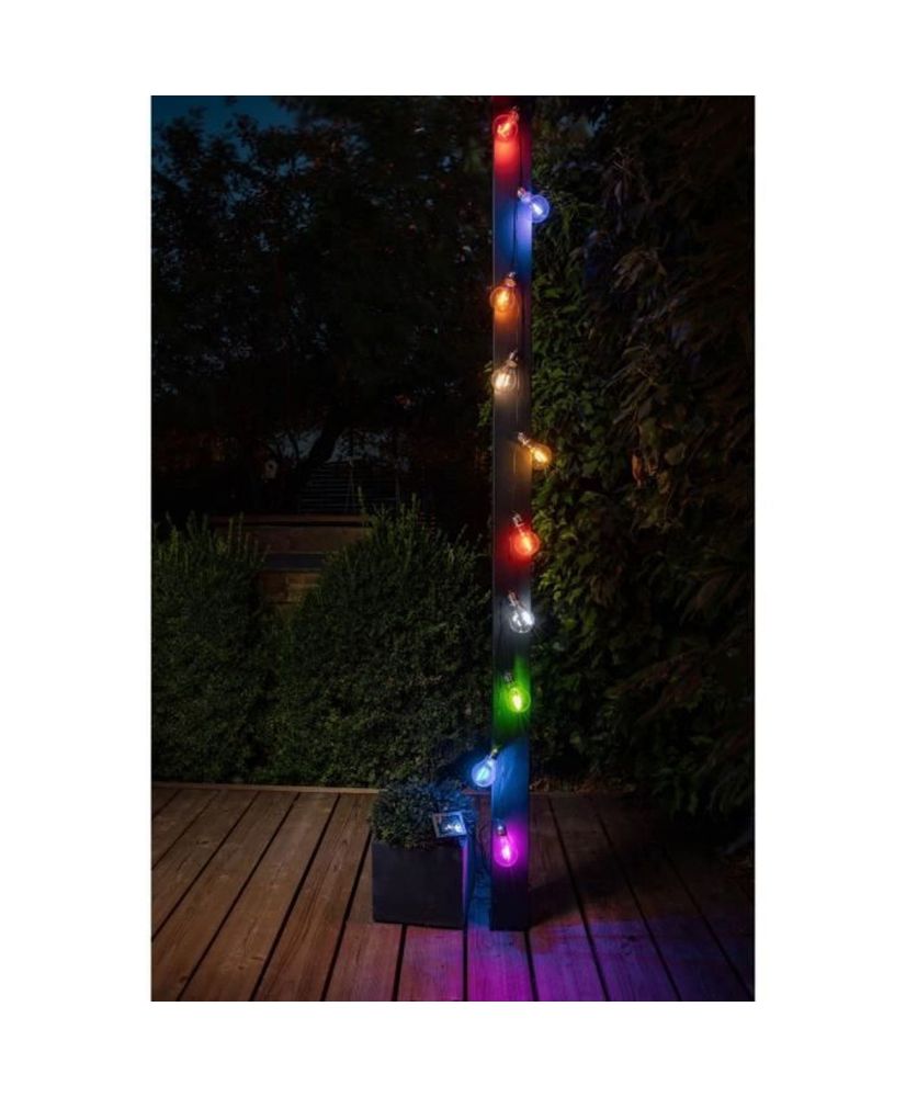 Ghirlanda solare GALIX - 10 LED a filamento multicolore - Esterno Ghirlanda solare GALIX - 10 LED a filamento multicolore - Esterno