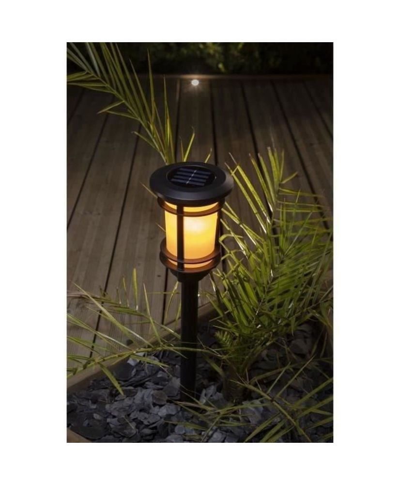 Solar lantern with natural flame effect - GALIX - 33 flickering LEDs - thermoformed ABS - 64/53 x 13.4 cm Solar lantern with natural flame effect - GALIX - 33 flickering LEDs - thermoformed ABS - 64/53 x 13.4 cm
