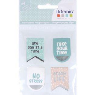 4 magnetic paper clips 3,5 cm - No Stress