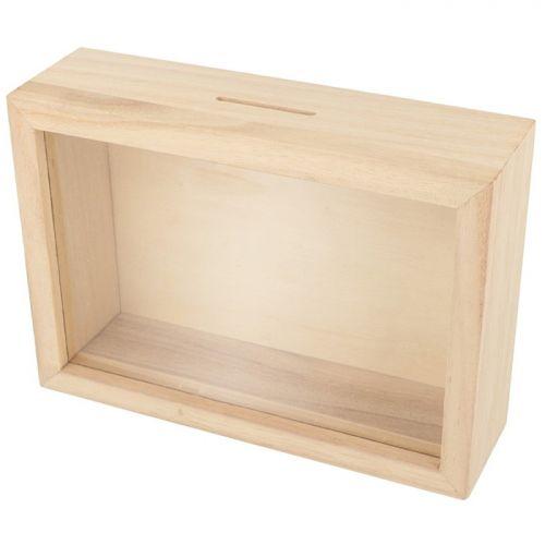 Tirelire cadre en bois à customiser 12 x 17 cm Tirelire cadre en bois à customiser 12 x 17 cm