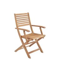 4 klappbare Gartensessel aus Akazie – Massivholz – Braun – Exotischer Stil