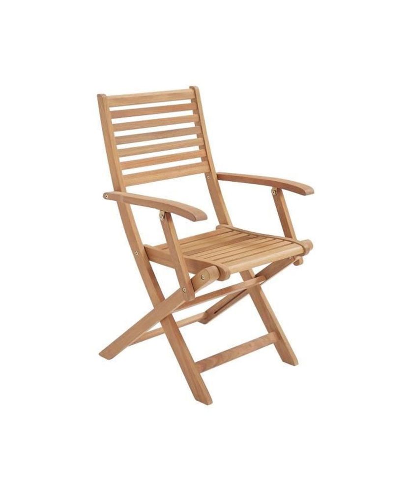 4 fauteuils de jardin pliants en Acacia - Bois massif - Marron - Style exotique 4 fauteuils de jardin pliants en Acacia - Bois massif - Marron - Style exotique