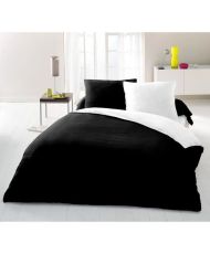 Bettbezug-Set – 240 x 260 cm – 100 % Baumwolle – zweifarbig Schwarz und Weiß