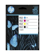 H 912 Pack de 4 cartouches d'encre noire, cyan, jaune et magenta authentiques (6ZC74AE) pour OfficeJet 8010/Pro 8020 series