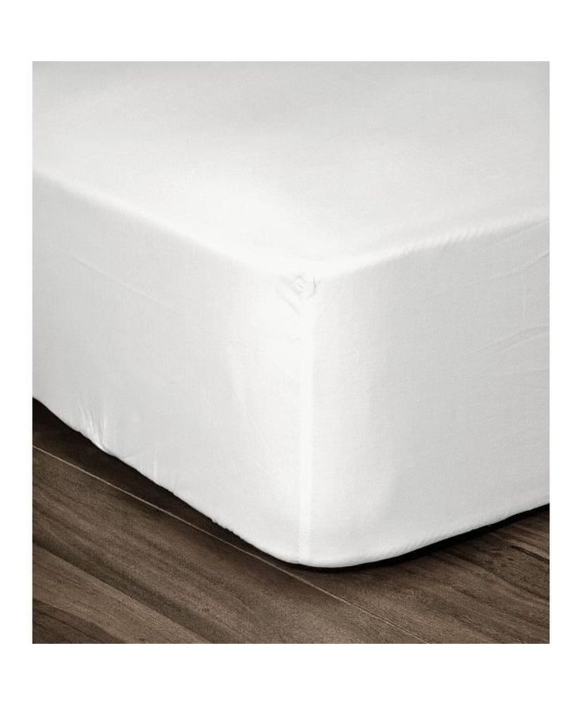 Drap Housse 100% coton 180 x 200 x 25 cm blanc Drap Housse 100% coton 180 x 200 x 25 cm blanc