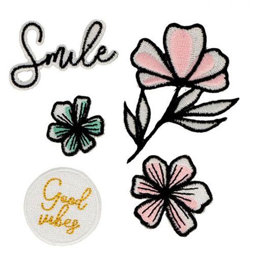 5 écussons thermocollants - Good vibes