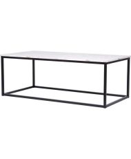Rectangular coffee table - marble, black metal base - 120 x 60 x 43 cm - MABLE