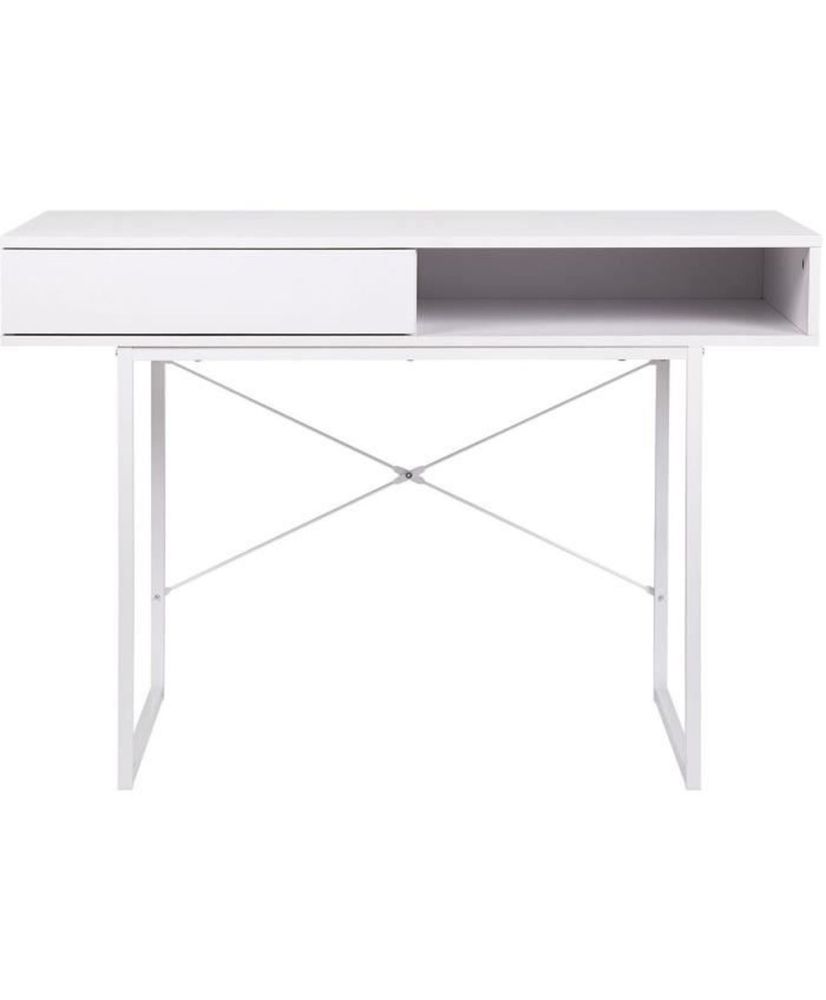 Scrivania SACHA - Melamina - Bianco - 1 cassetto - 110 x 50 x 77 cm Scrivania SACHA - Melamina - Bianco - 1 cassetto - 110 x 50 x 77 cm