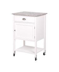 Desserte de cuisine 1 porte 1 tiroir - Blanc laqué - 55 x 45,5 x 86,4 cm - POLKA