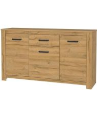 Buffet bas - chêne vieilli - Classique - HAVANNA - 161 cm