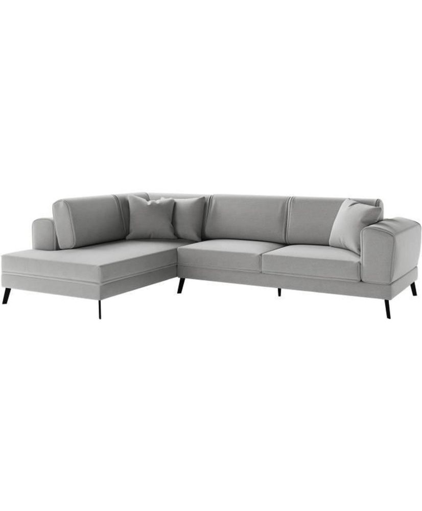 Canapé d'angle gauche convertible IMPERIA5 places - Tissu gris clair - 2 coffres de rangement - 304 x 212 x 86 cm Canapé d'angle gauche convertible IMPERIA5 places - Tissu gris clair - 2 coffres de rangement - 304 x 212 x 86 cm