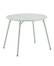 Runder Gartentisch – T 90 x 73 cm – Seladongrün – Stahl