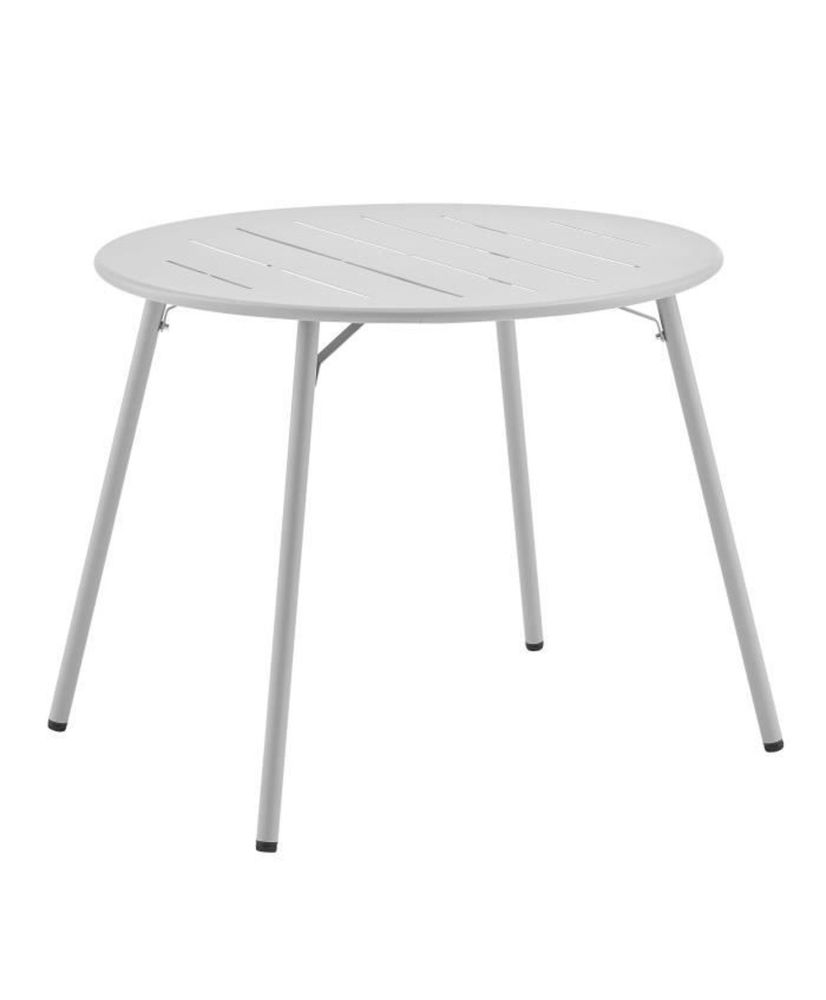 Runder Gartentisch – 90 cm – Stahl – Grau Runder Gartentisch – 90 cm – Stahl – Grau