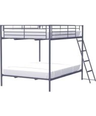 Letti a castello in metallo - Grigio scuro - Molle incluse - 2 x 140 x 190 cm - ALICE