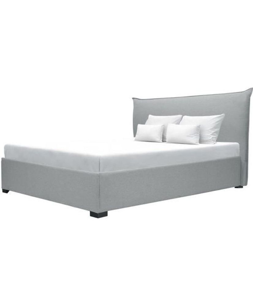 CUSHION Letto contenitore per adulti 160 x 200 cm - Classico - Tessuto grigio chiaro - Rete inclusa CUSHION Letto contenitore per adulti 160 x 200 cm - Classico - Tessuto grigio chiaro - Rete inclusa