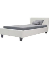 KANSAS Adult or child bed - White imitation - Box spring included - 90 x 190 cm