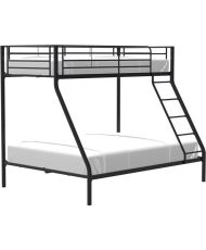 Etagenbetten aus Metall – Schwarz – Boxspringbetten inklusive – 90/140 x 190 cm – BRUCE