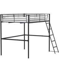 ELIOT metal loft bed - Black - Base included - 140 x 200 cm