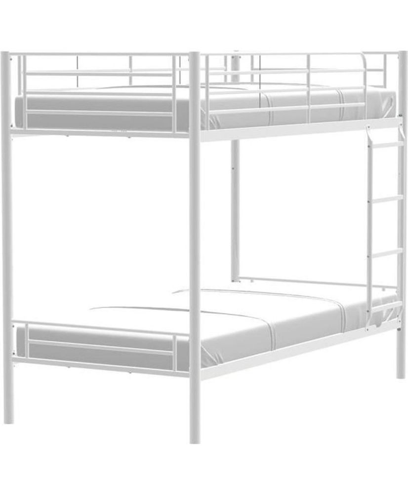 Lits superposés séparables en métal - Blanc - Sommiers inclus - 2 x 90 x 190 cm - ABBY Lits superposés séparables en métal - Blanc - Sommiers inclus - 2 x 90 x 190 cm - ABBY
