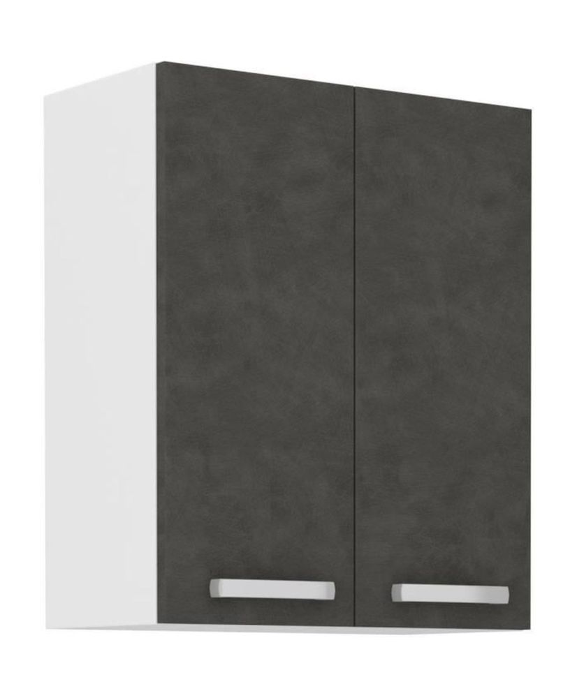 Hochschrank mit Flügeltüren – Mattgrau – 60 cm x 31,6 x 72 cm – LASSEN Hochschrank mit Flügeltüren – Mattgrau – 60 cm x 31,6 x 72 cm – LASSEN