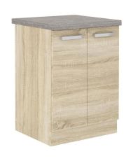 Meuble bas 2 portes battantes - chêne sonoma - 60 x 51,6 x 85 cm - LASSEN